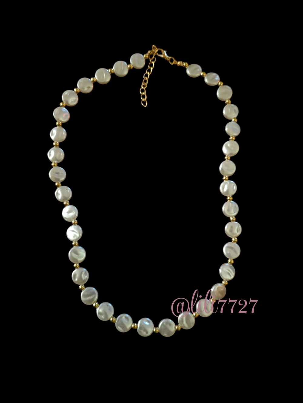 Pearl And 14kt Gold Plated Spacer Bead Pretty Necklace